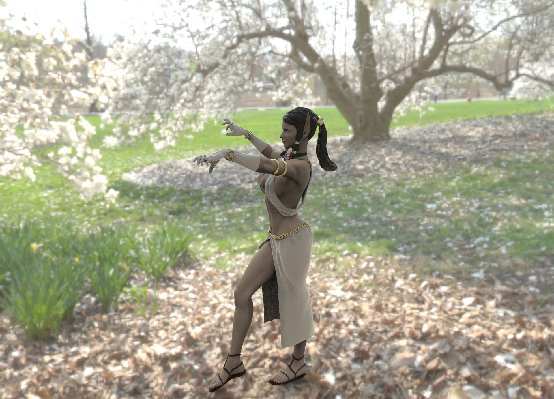 Elven Sorceress 3D print model_2