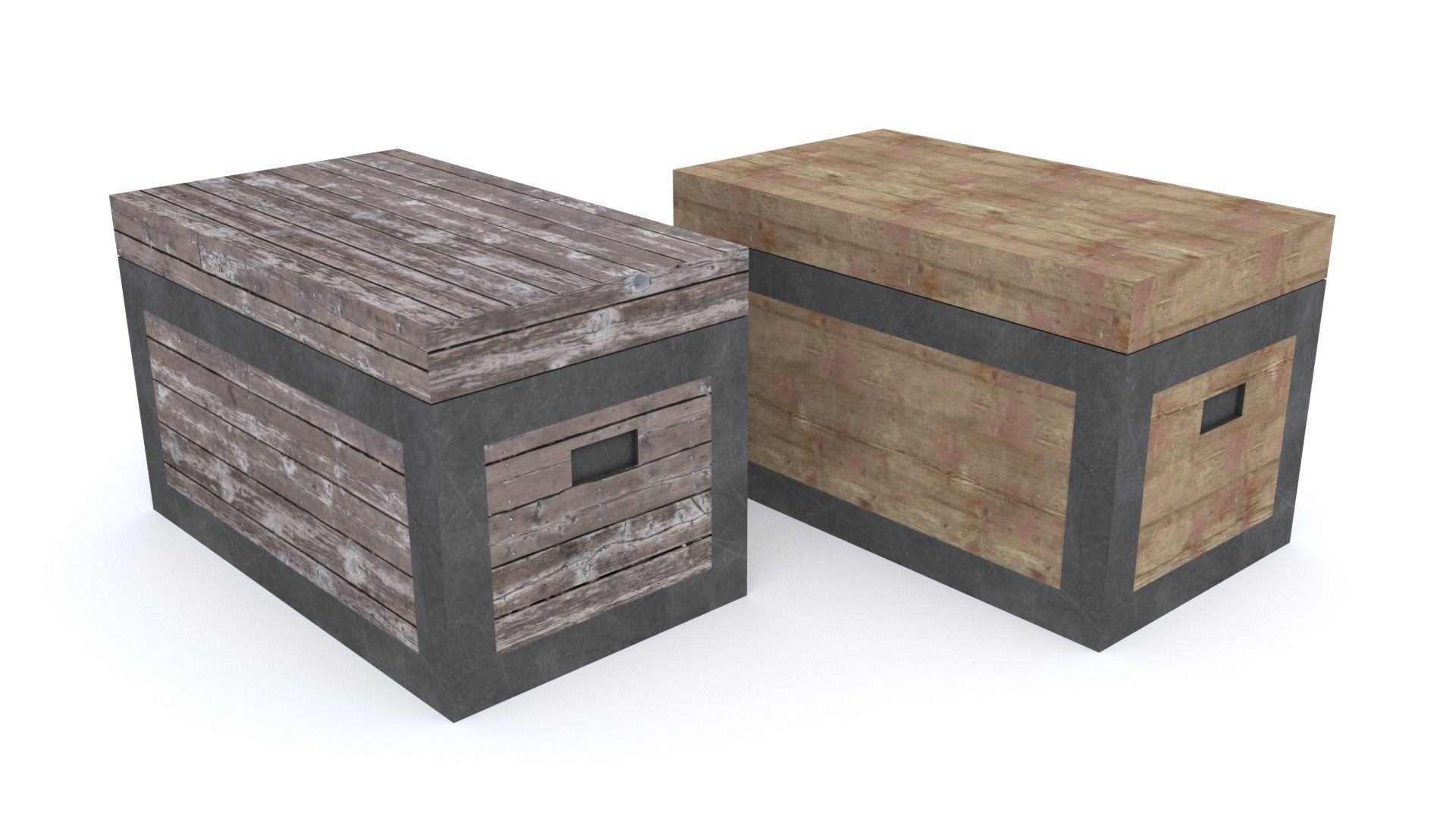 Western Wagon Low-poly 3D model_11