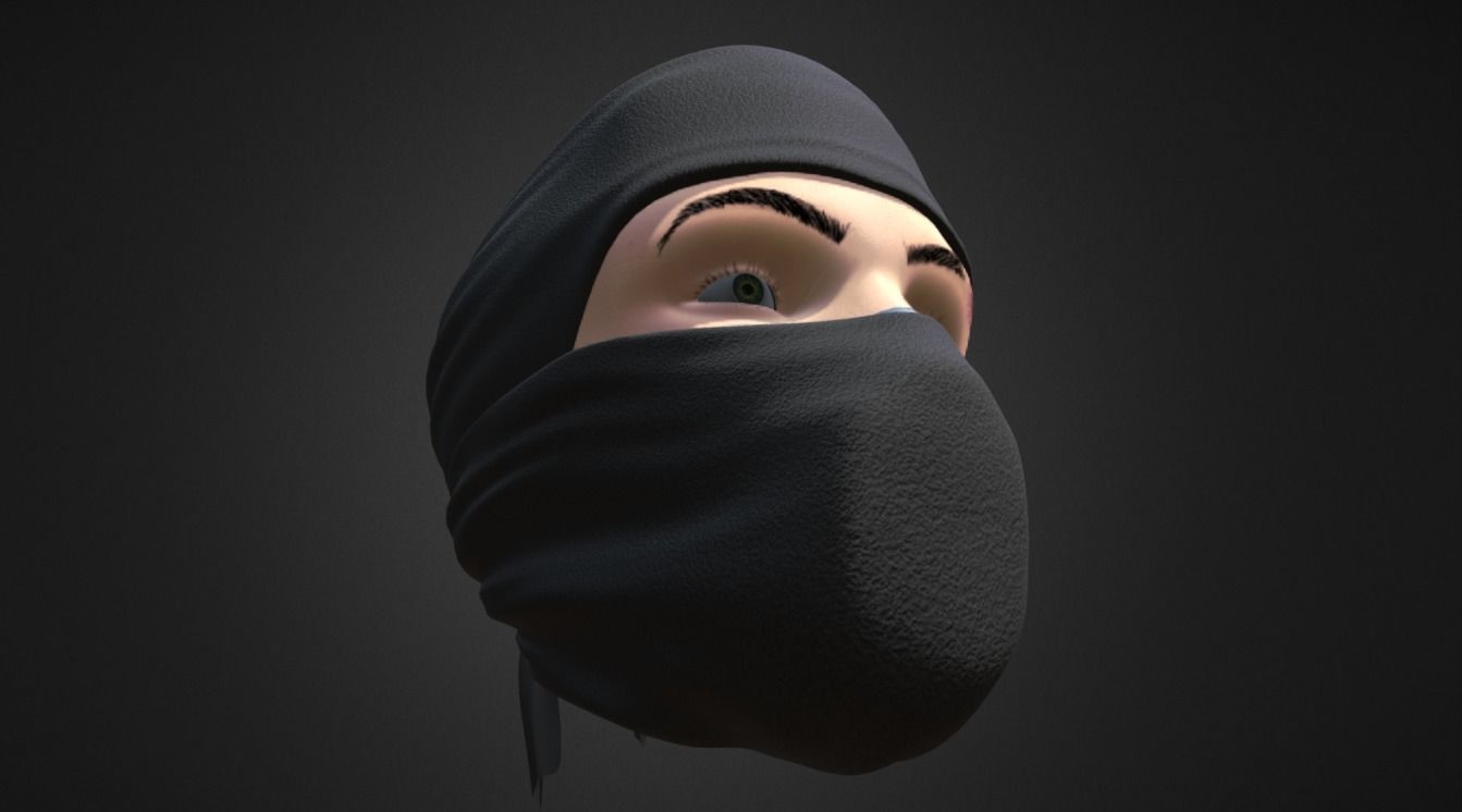 Ninja head 3D model 3D model_4