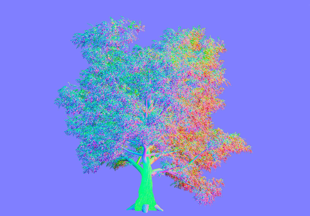 Old Oak for unity Low-poly 3D model_5