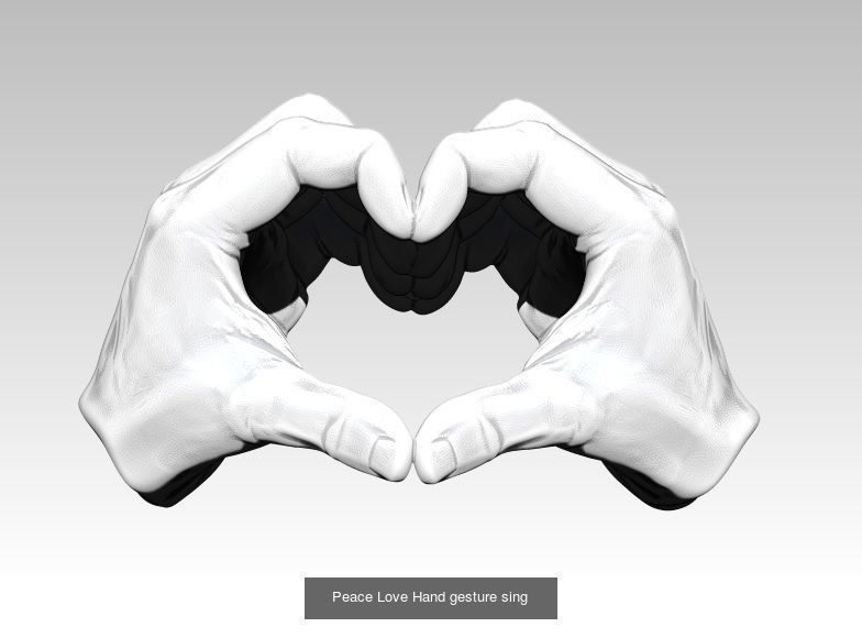 Lot of 3 pcs hand sing  Detailed 3D Model Collection_3