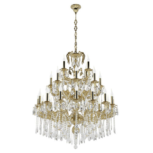 AostaE1128200GB elegant gold and crystal chandelier 3D model