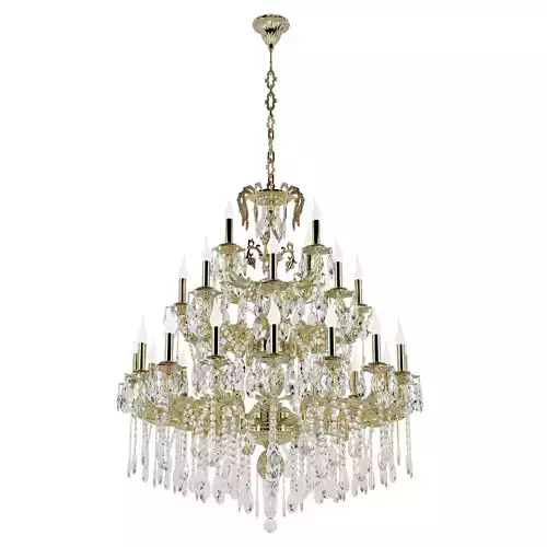 AostaE1128200GB elegant gold and crystal chandelier