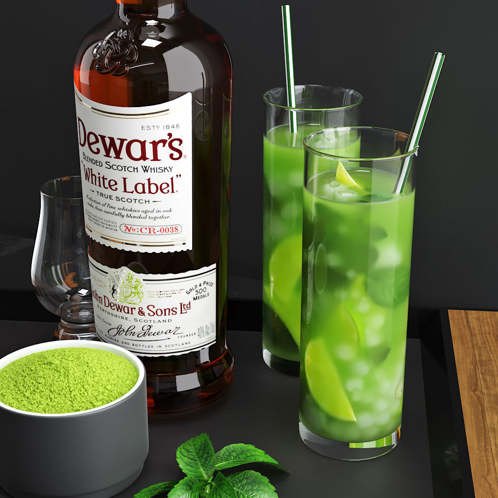 Matcha Cocktail Set  3D model_1