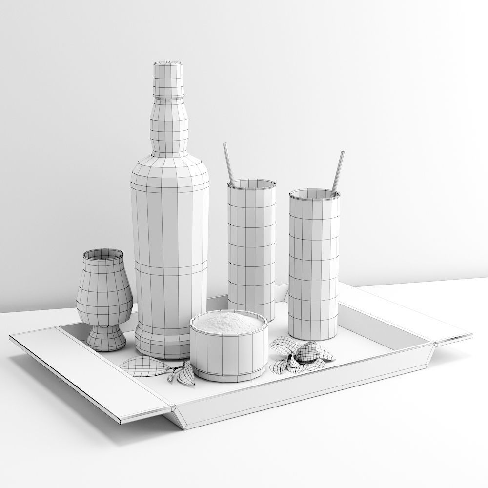 Matcha Cocktail Set  3D model_2