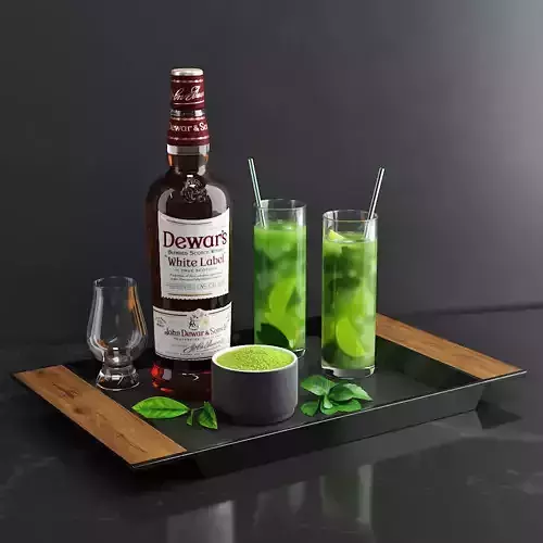 Matcha Cocktail Set  3D model