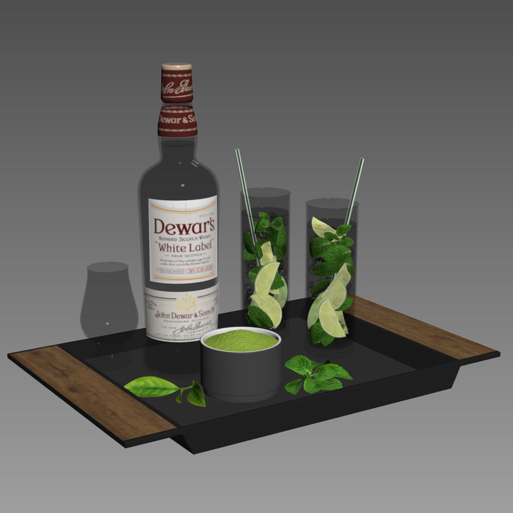 Matcha Cocktail Set  3D model_4