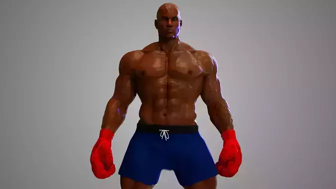 Male African BOX - MMA Fighter 3D model