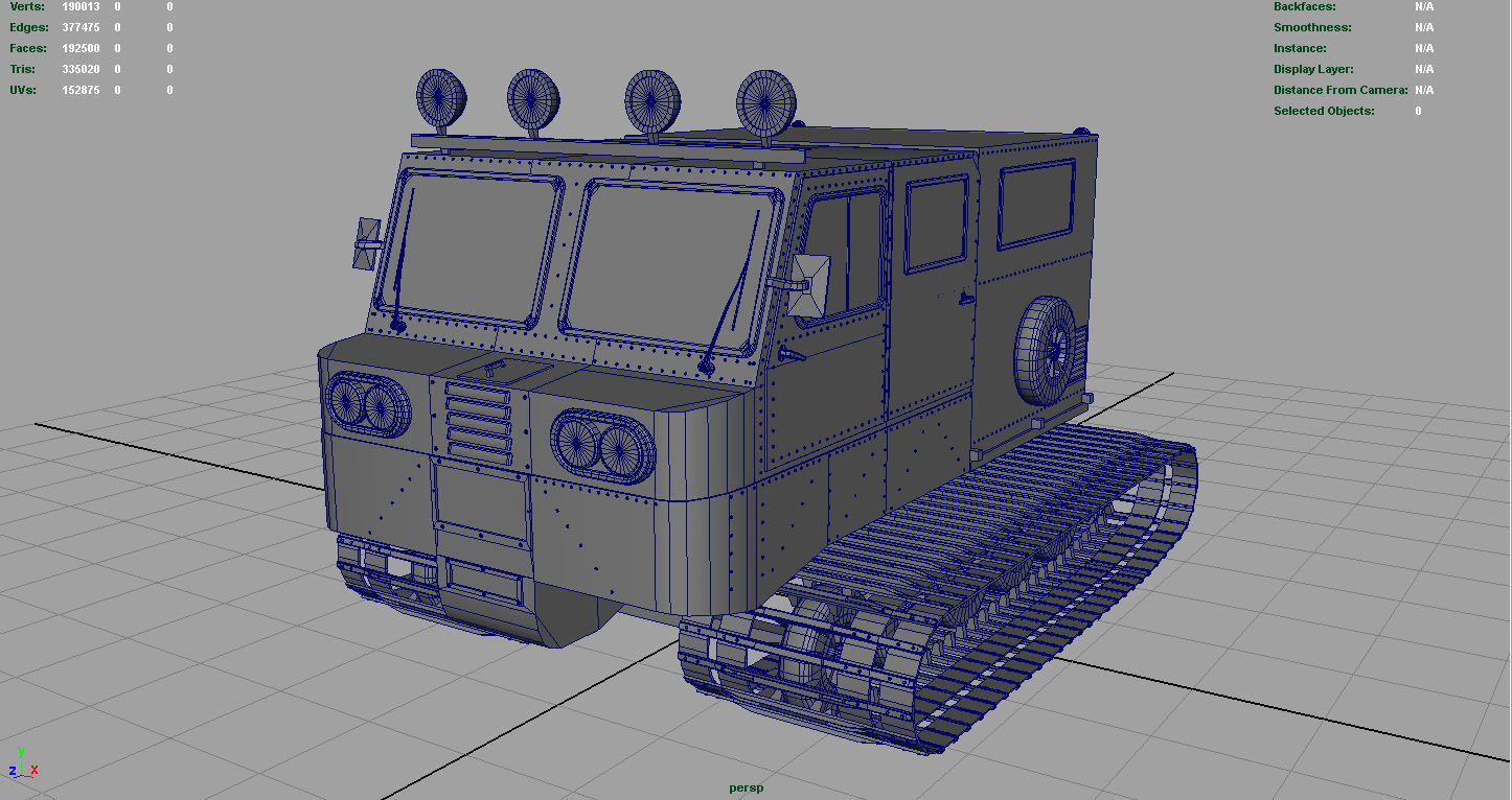 Snowcat snow vehicle 3D model_5