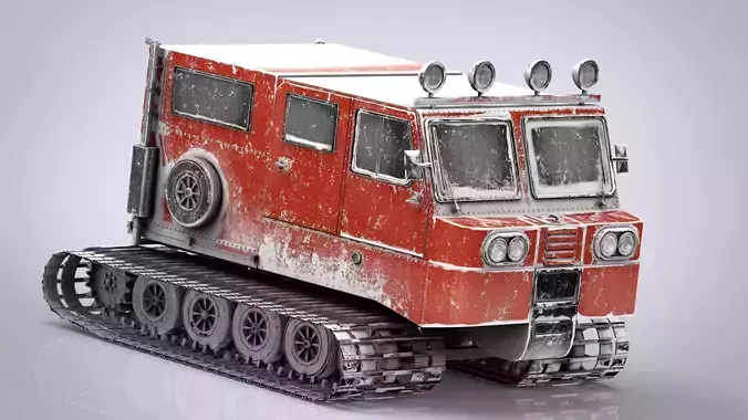 Snowcat snow vehicle 3D model
