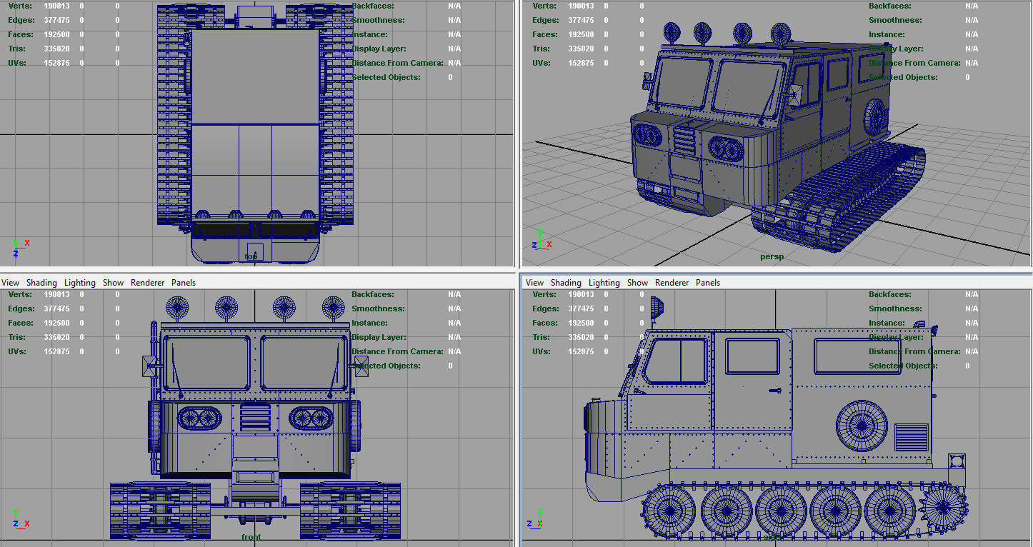 Snowcat snow vehicle 3D model_8