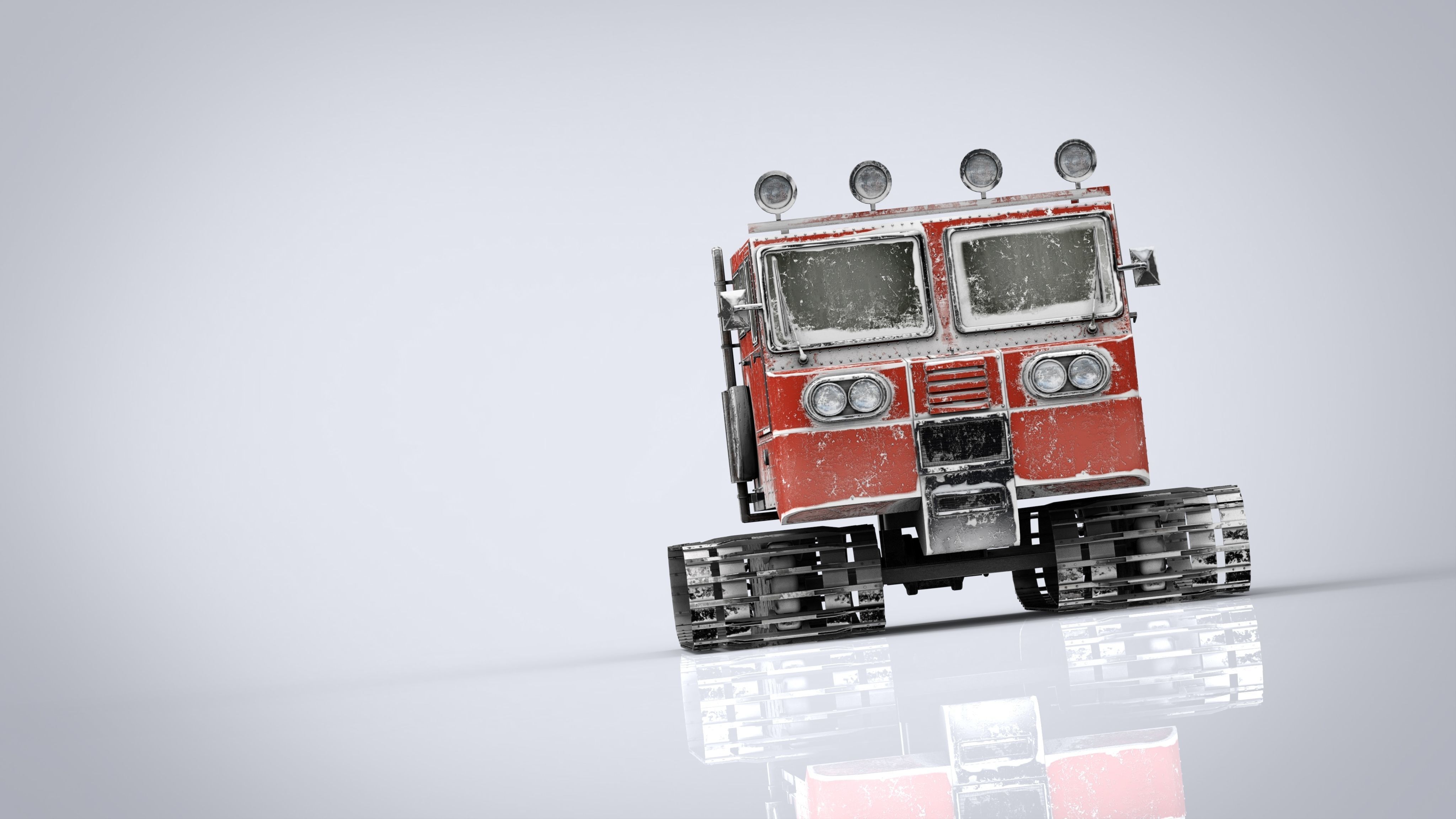 Snowcat snow vehicle 3D model_13