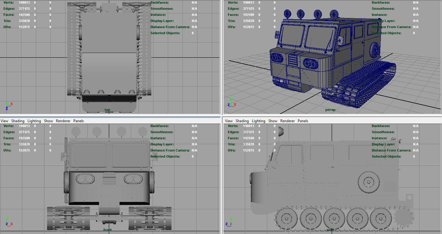 Snowcat snow vehicle 3D model_7