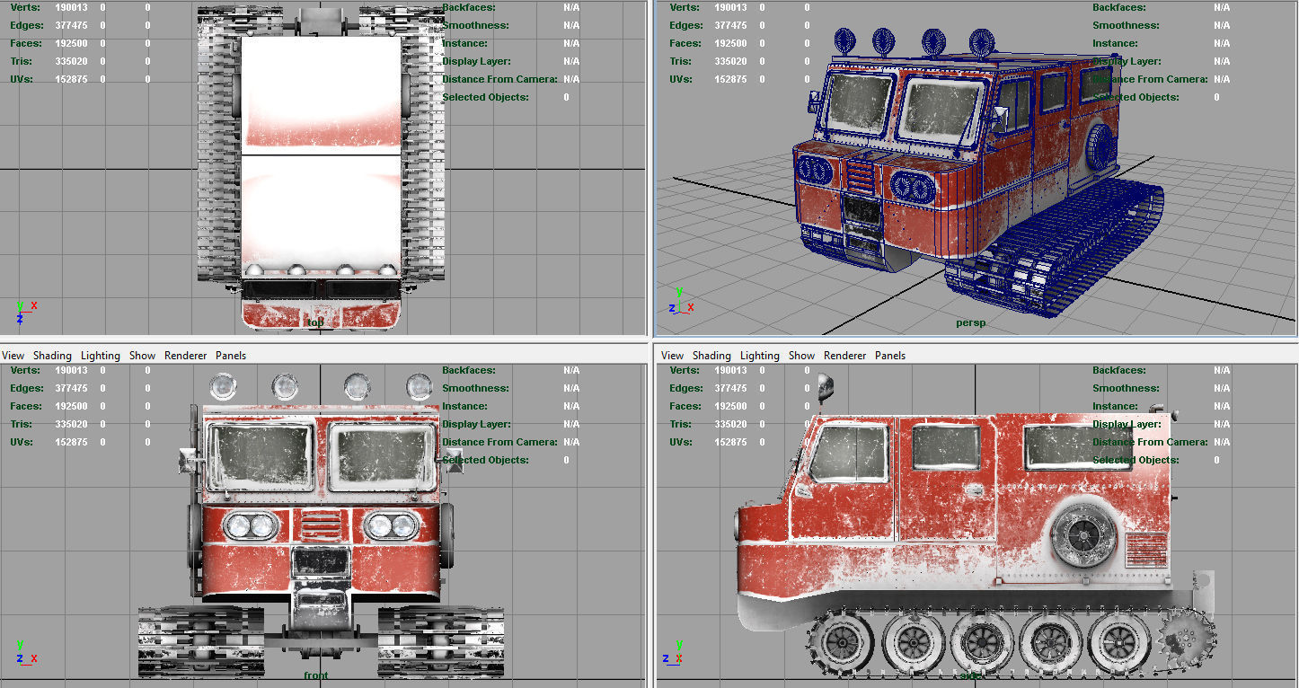 Snowcat snow vehicle 3D model_6