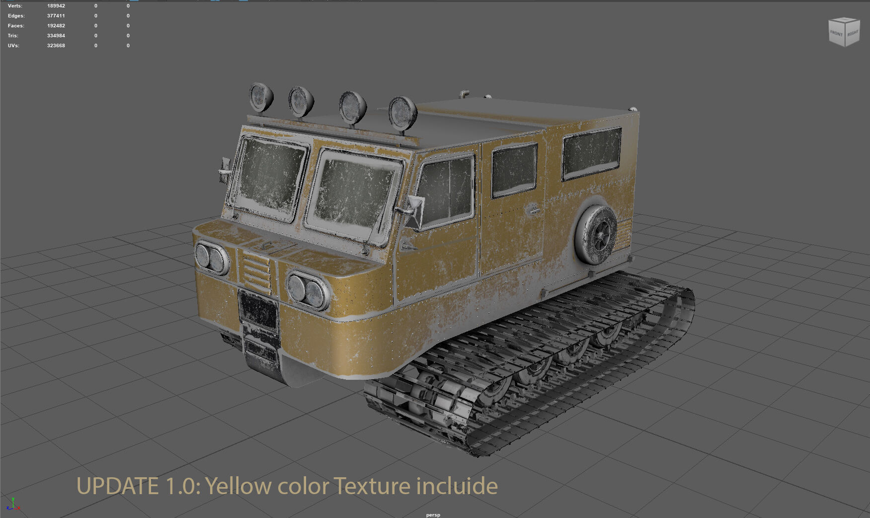 Snowcat snow vehicle 3D model_14