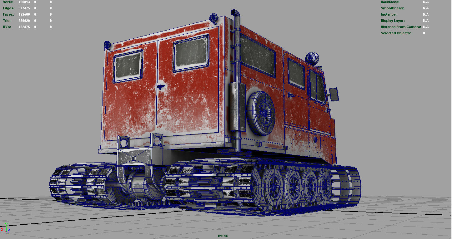 Snowcat snow vehicle 3D model_9