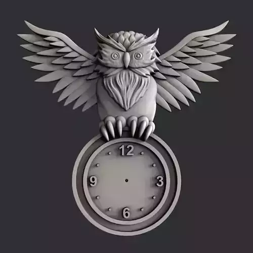 3d STL models for CNC clock owl
