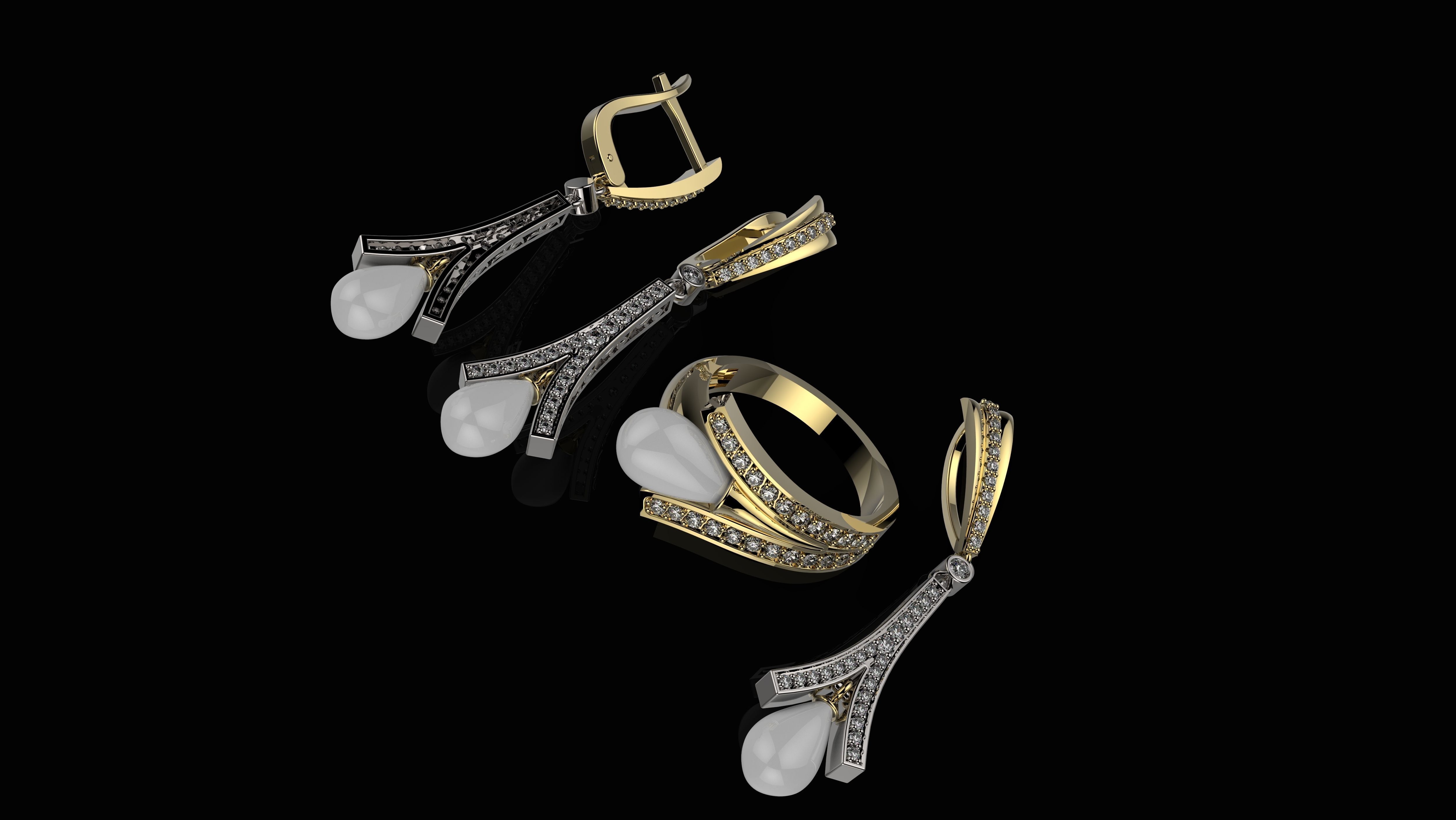 B EARRINGS N3 3D print model_3