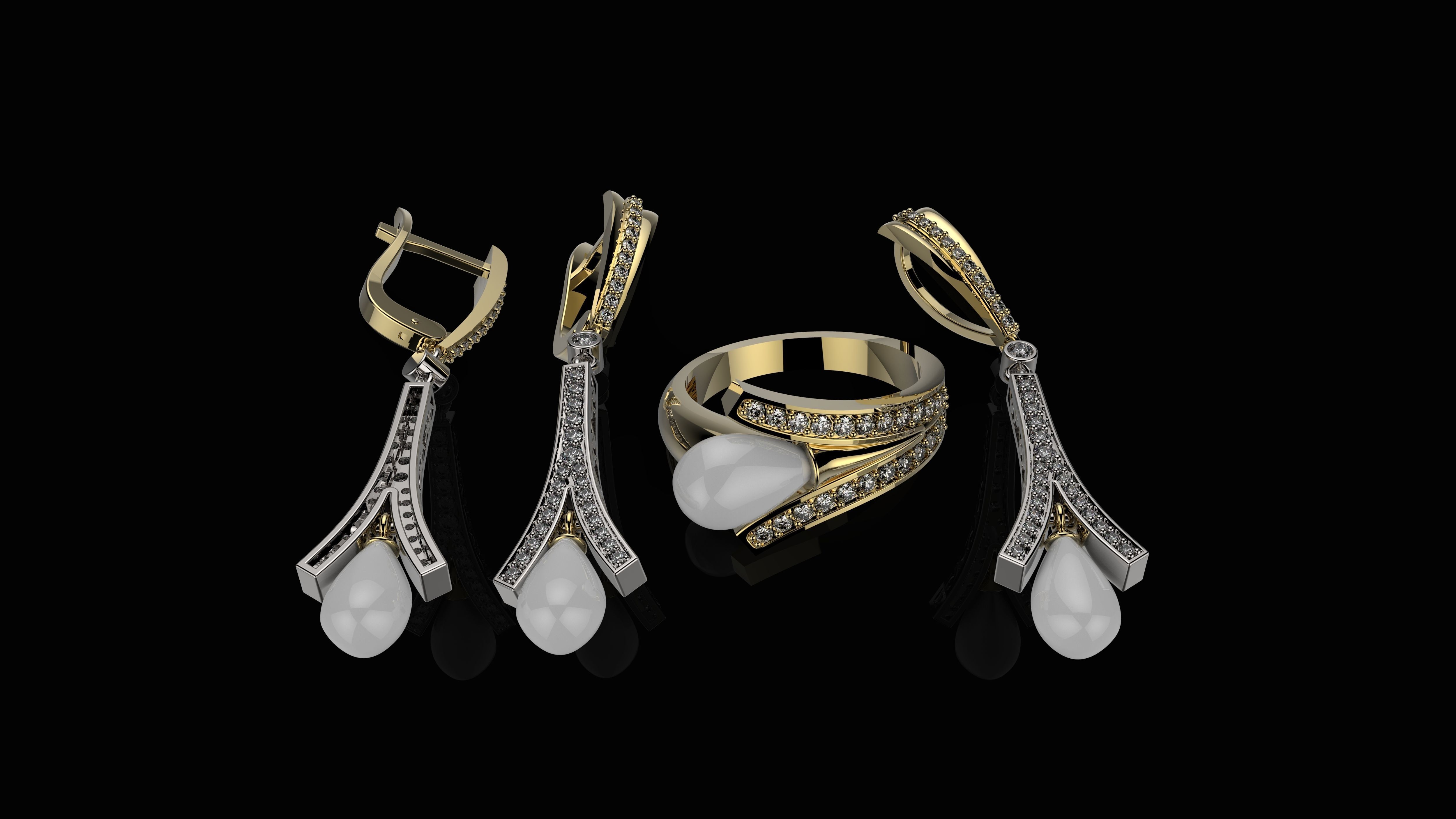 B EARRINGS N3 3D print model_2