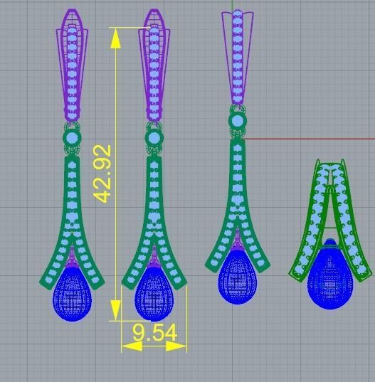 B EARRINGS N3 3D print model_9