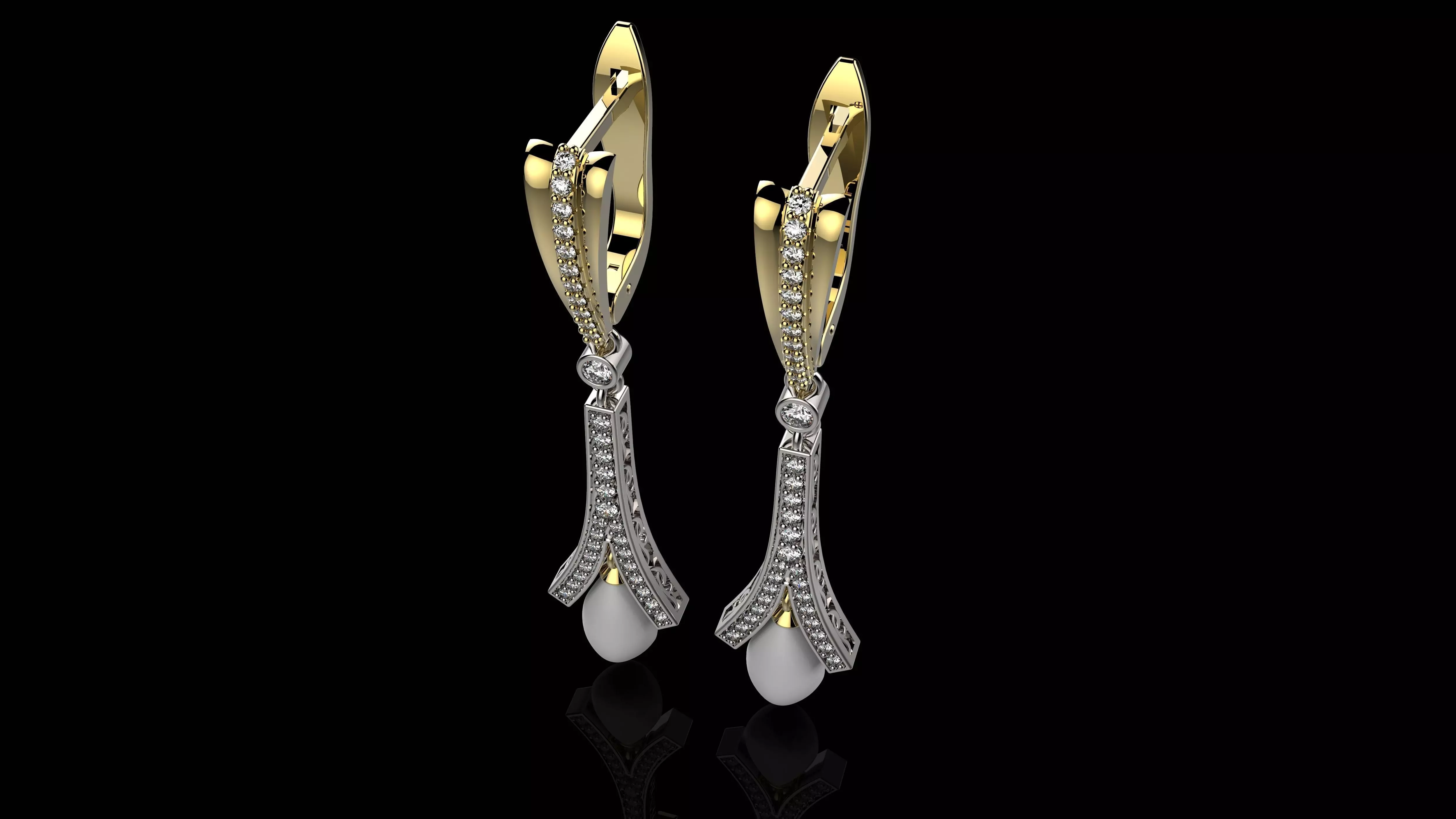 B EARRINGS N3 3D print model_0