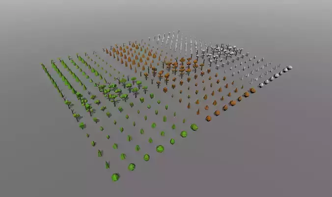 Low poly tree mega pack