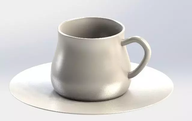 Cup and saucer assembly with individual parts Free 3D print model