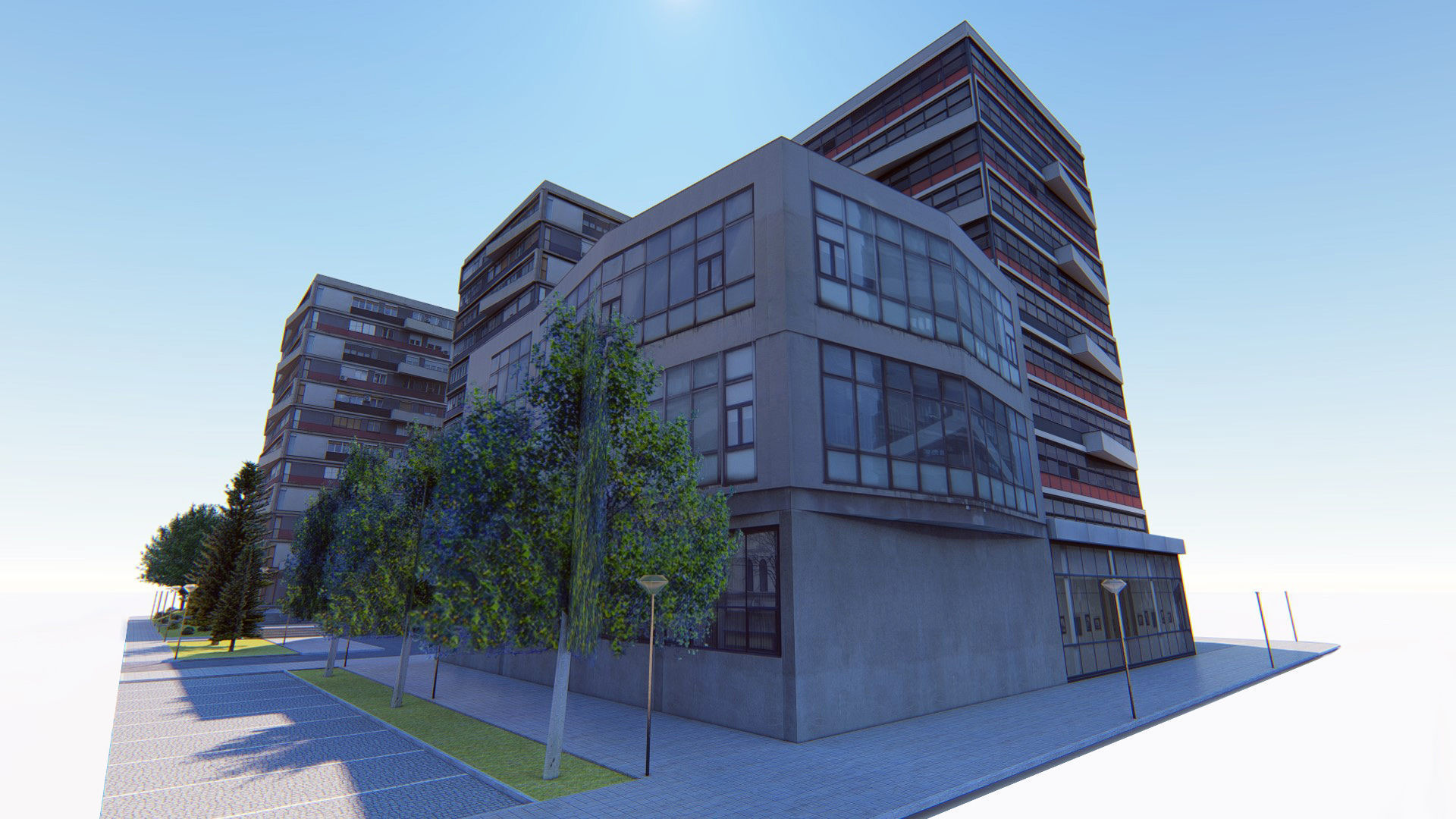 Communist Trinity Towers Low-poly 3D model_8