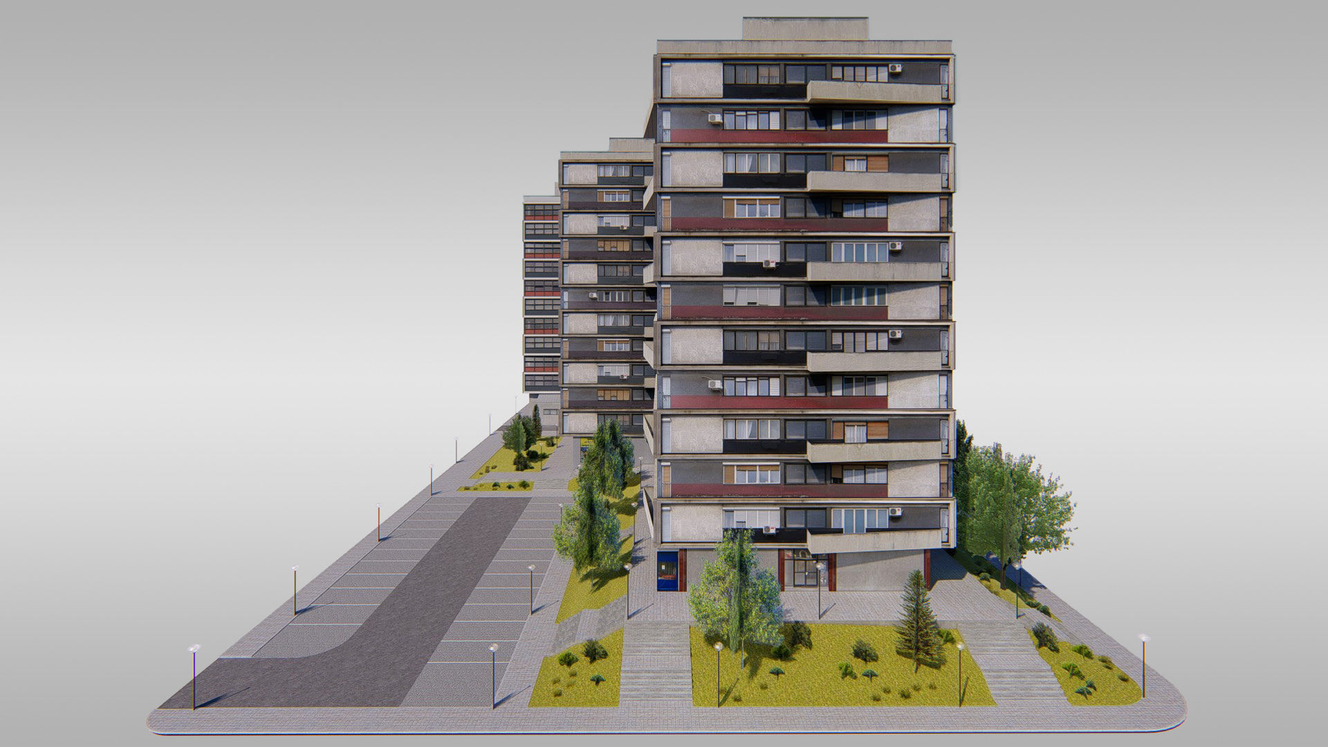 Communist Trinity Towers Low-poly 3D model_1