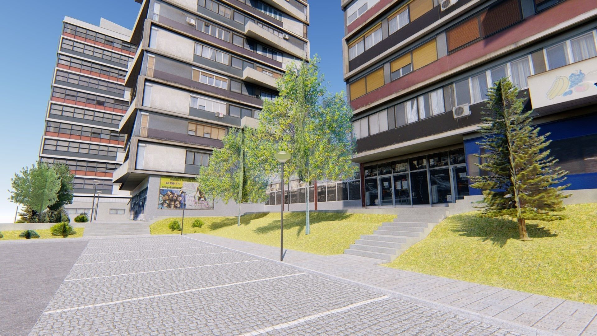 Communist Trinity Towers Low-poly 3D model_6