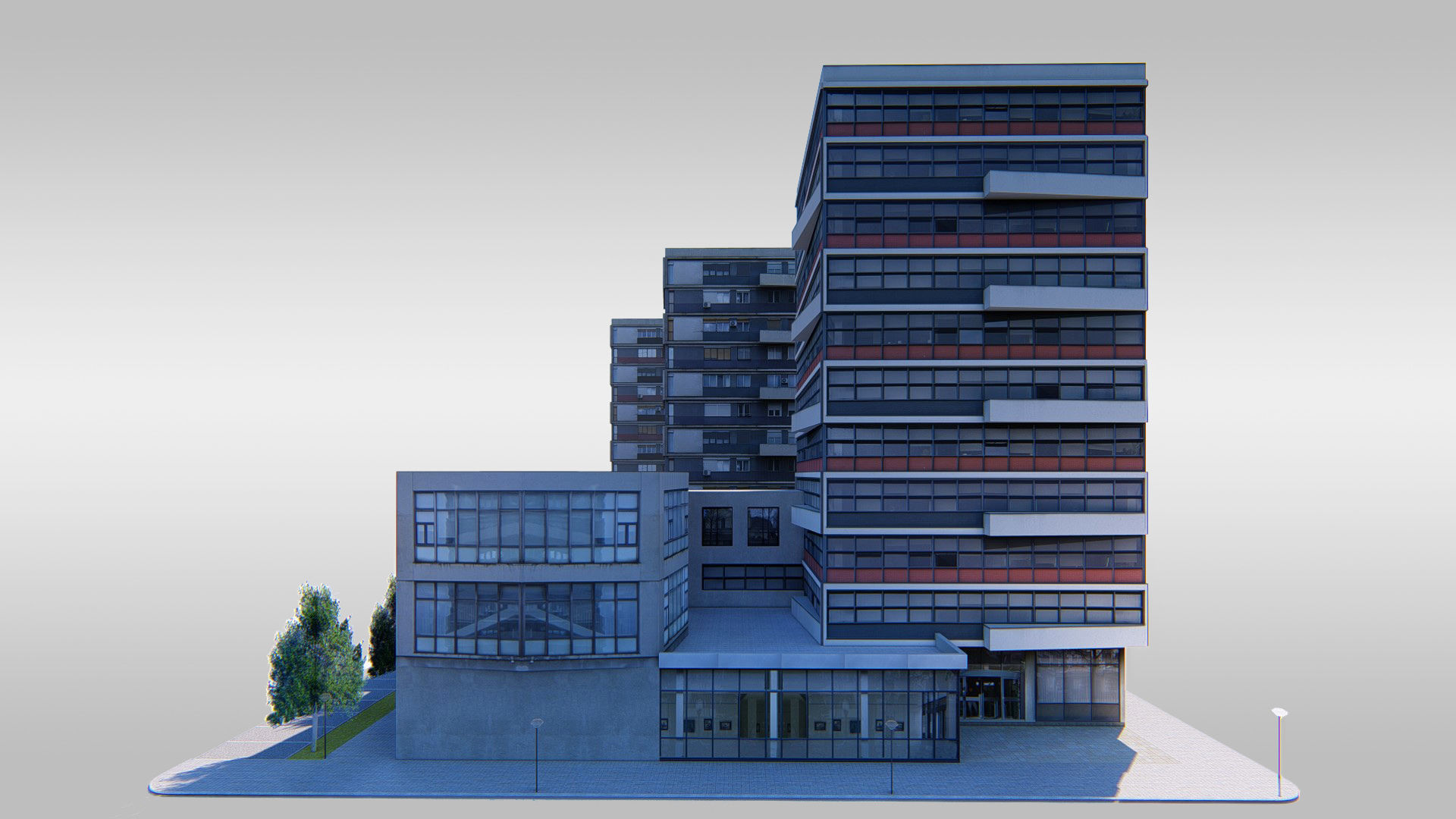 Communist Trinity Towers Low-poly 3D model_3