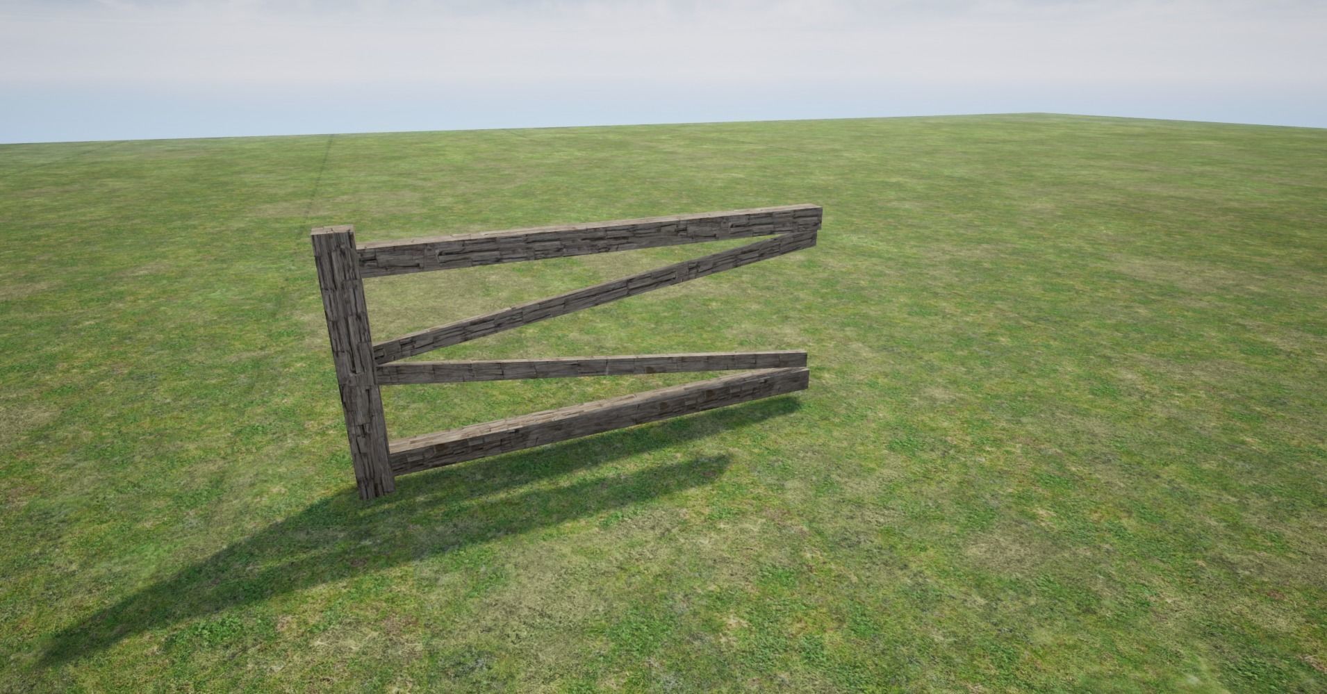 Modular Wooden Fence  Low-poly 3D model_20