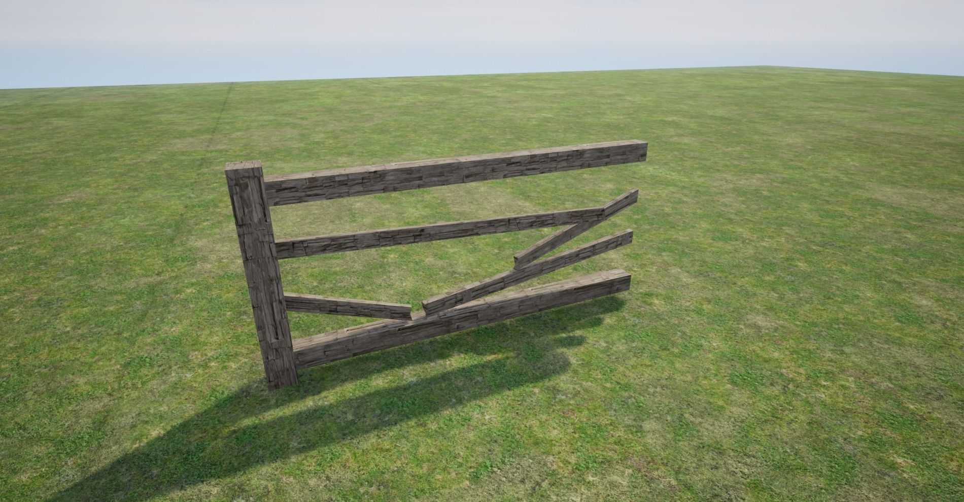 Modular Wooden Fence  Low-poly 3D model_19
