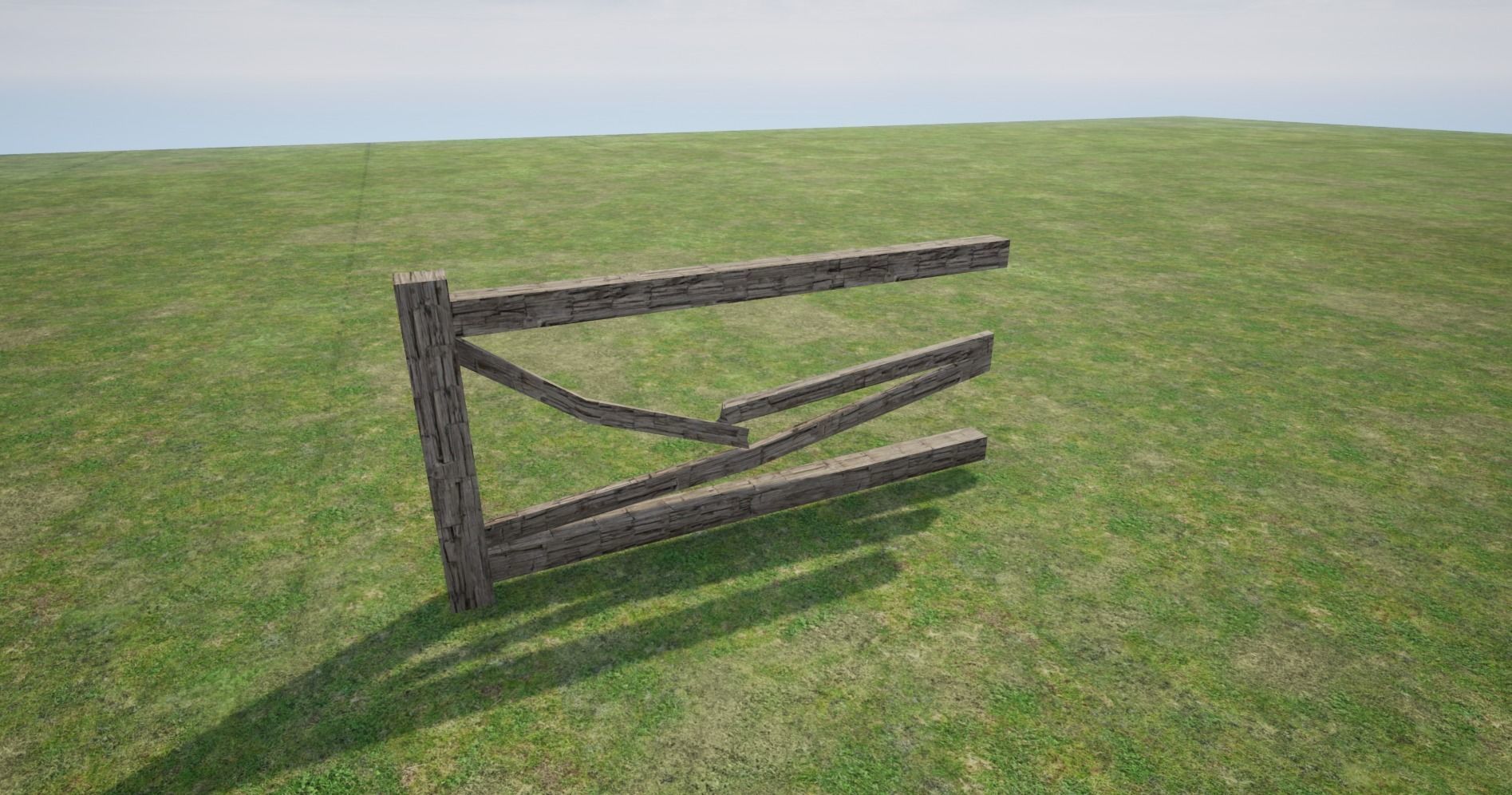 Modular Wooden Fence  Low-poly 3D model_23