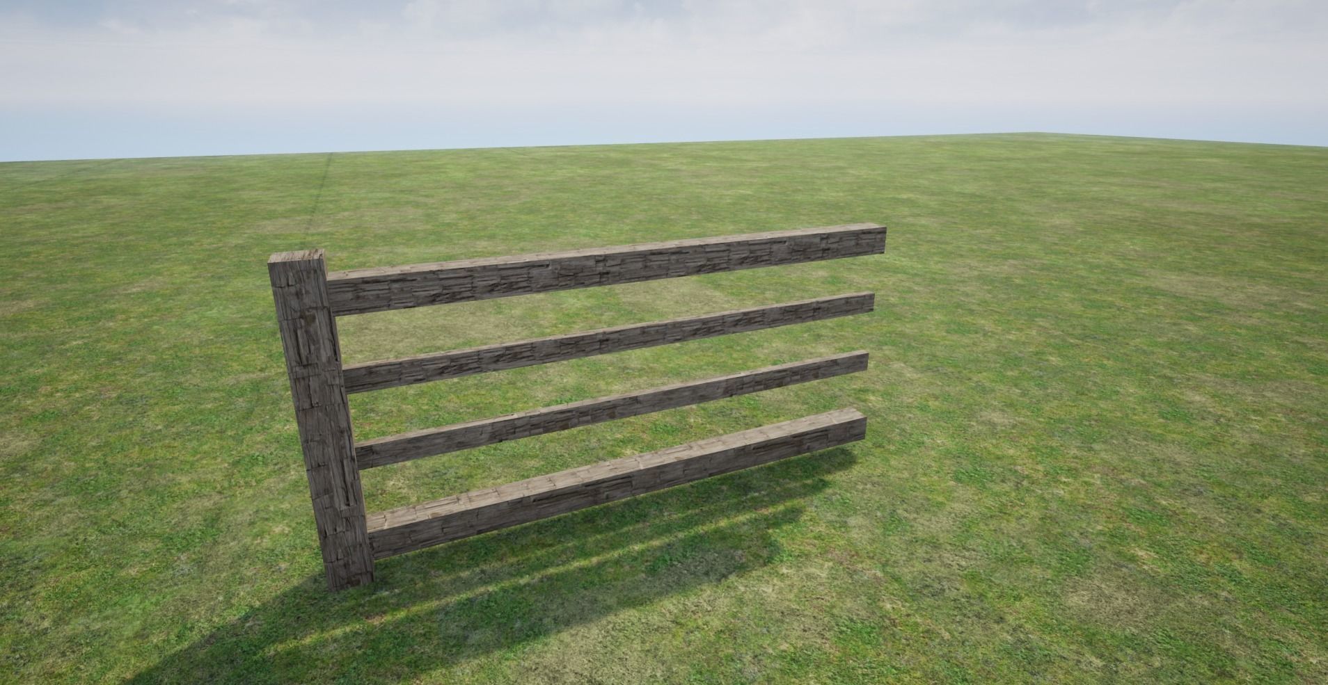 Modular Wooden Fence  Low-poly 3D model_18