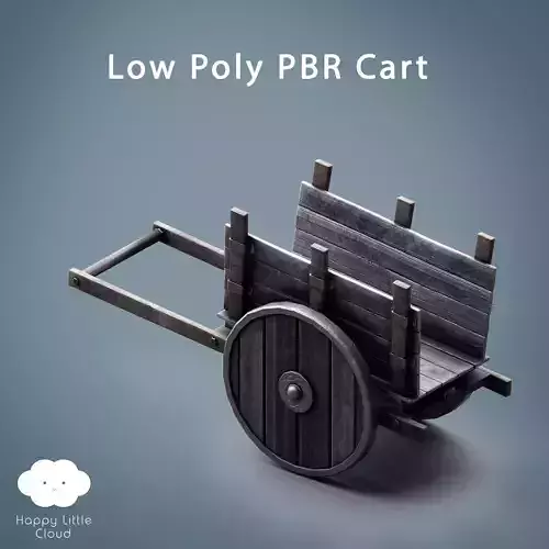 PBR Low Poly Medieval Wooden Cart