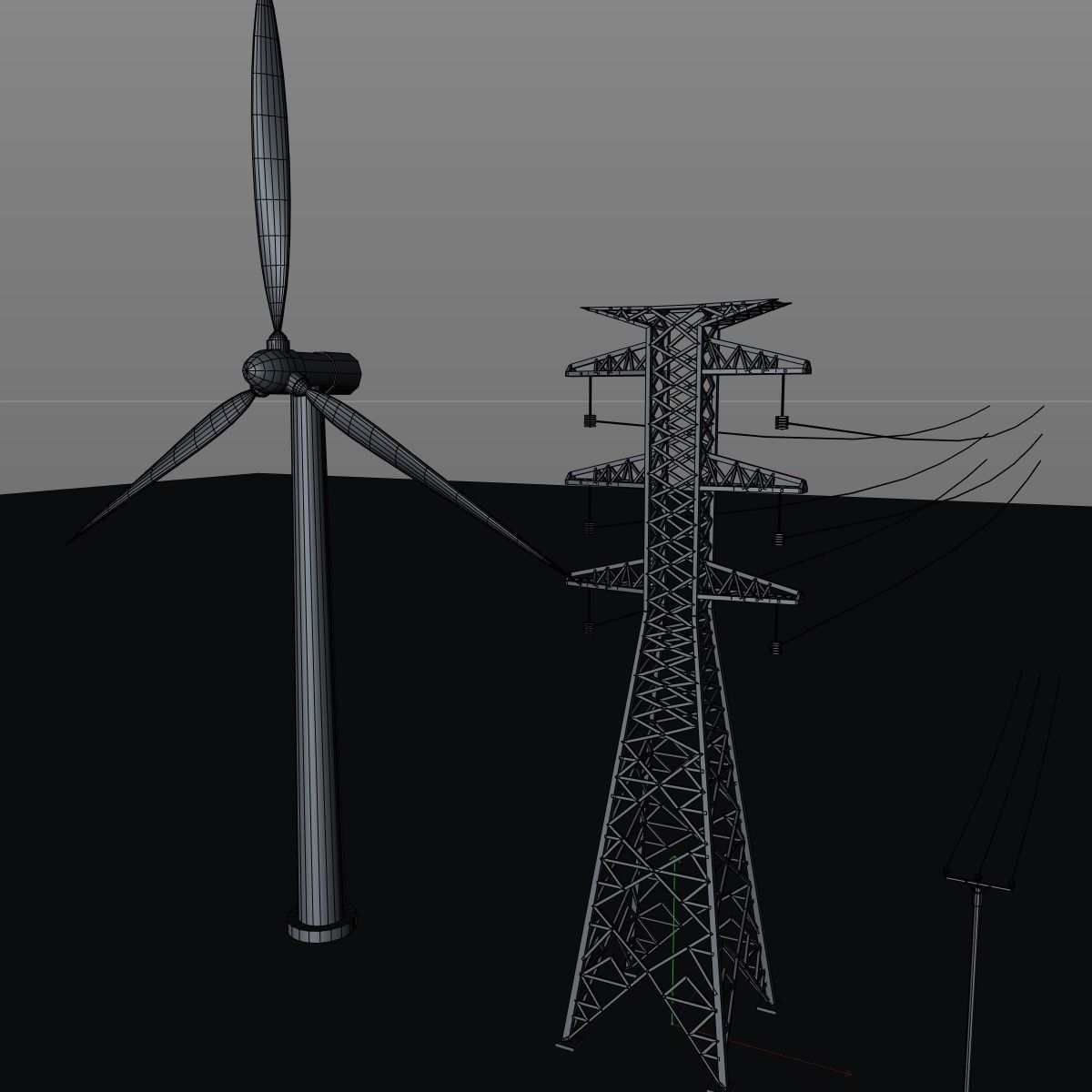 Wind turbine Low-poly 3D model_6