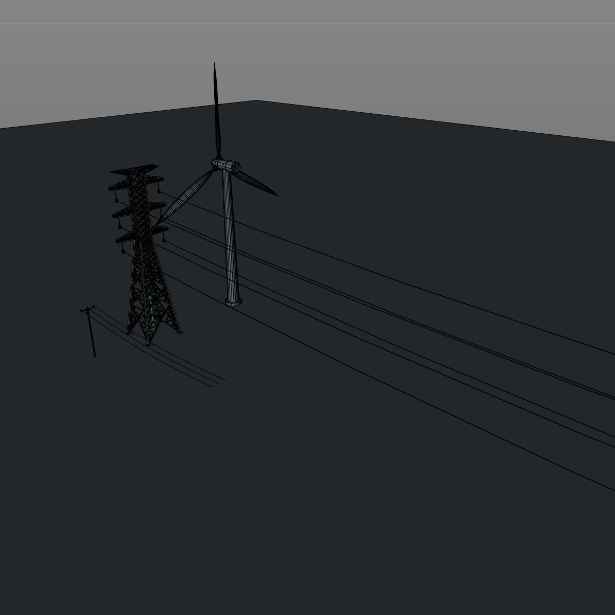 Wind turbine Low-poly 3D model_8