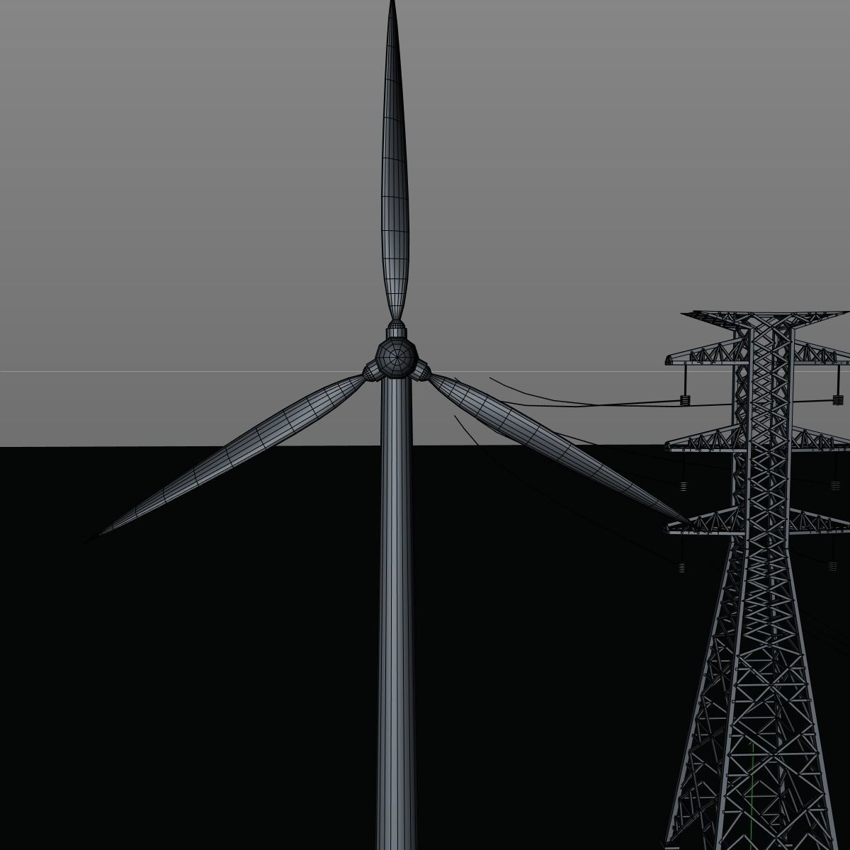 Wind turbine Low-poly 3D model_10