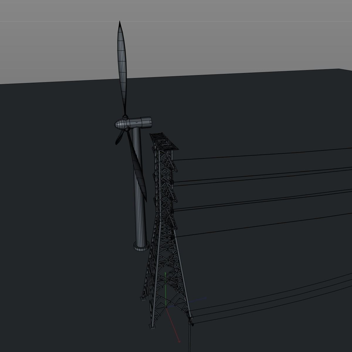 Wind turbine Low-poly 3D model_7