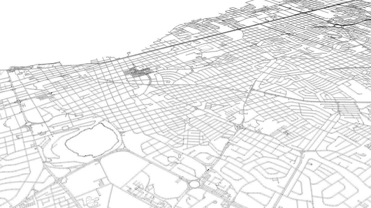 Managua Road Network and Streets 3D model_11