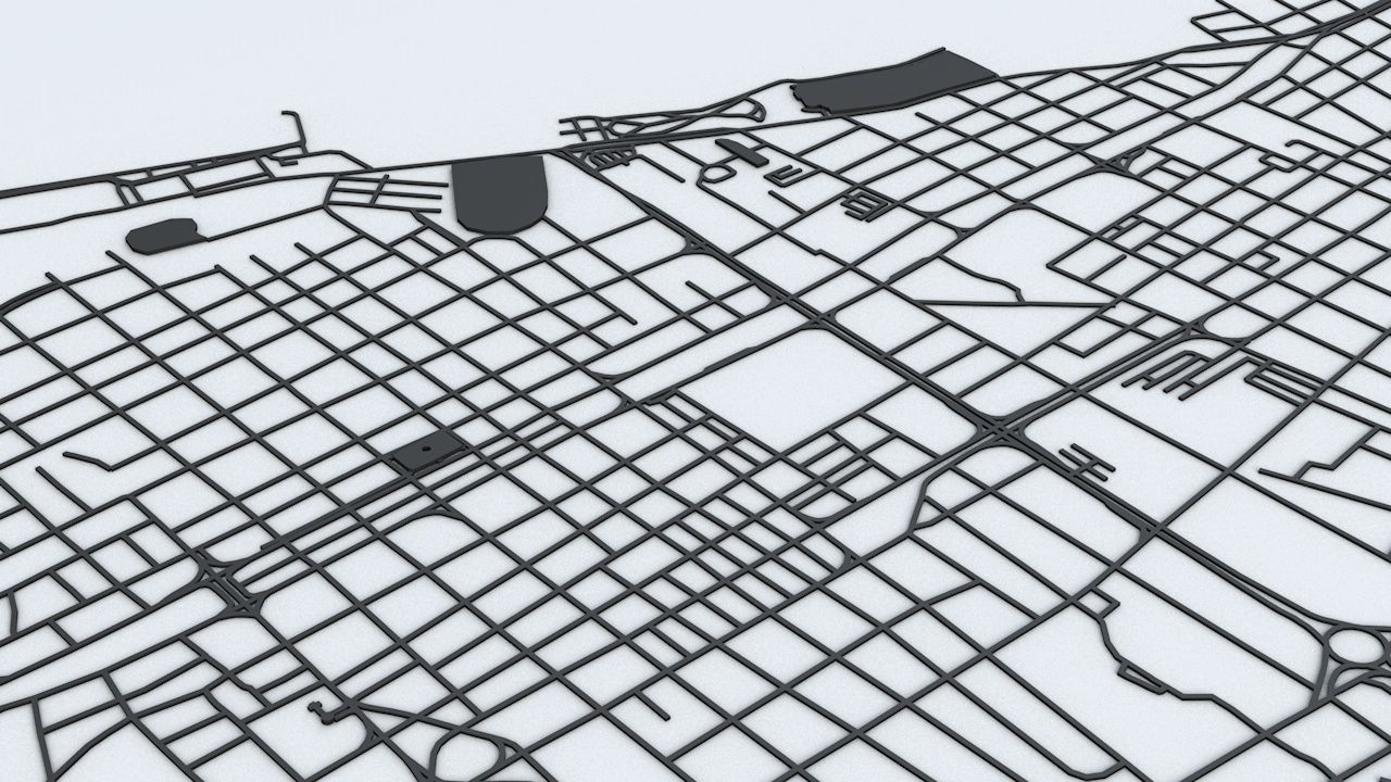 Managua Road Network and Streets 3D model_4