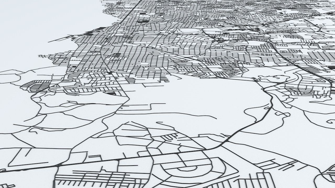 Managua Road Network and Streets 3D model_3