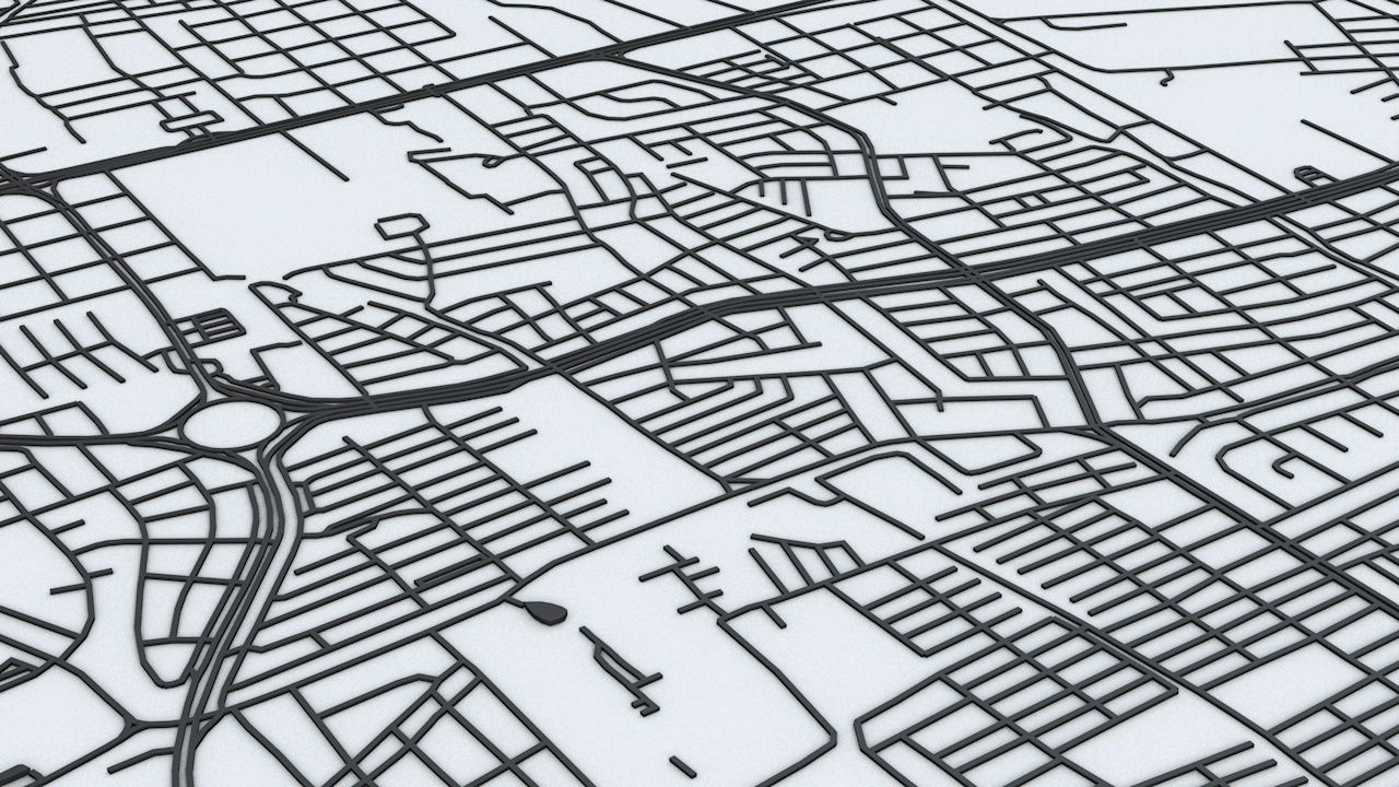 Managua Road Network and Streets 3D model_5