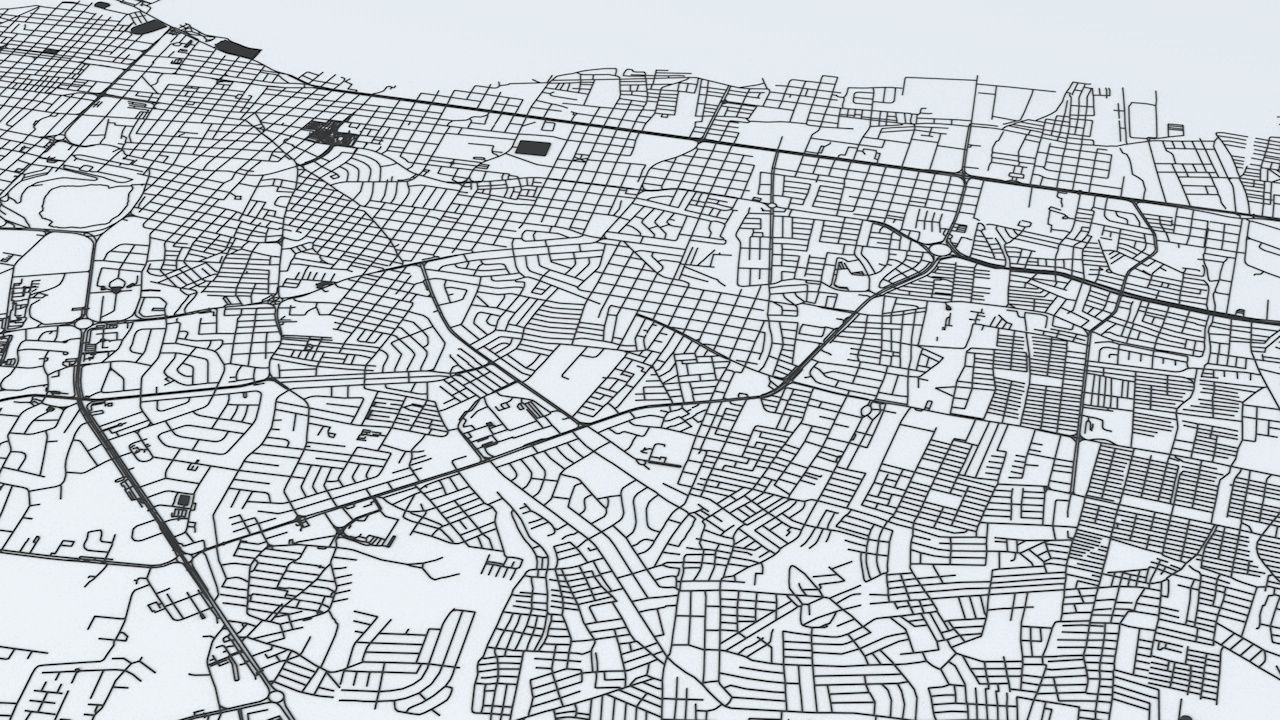 Managua Road Network and Streets 3D model_2