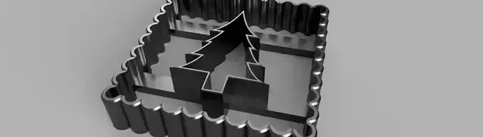 Chrsitmas Tree Square Cookie Cutter