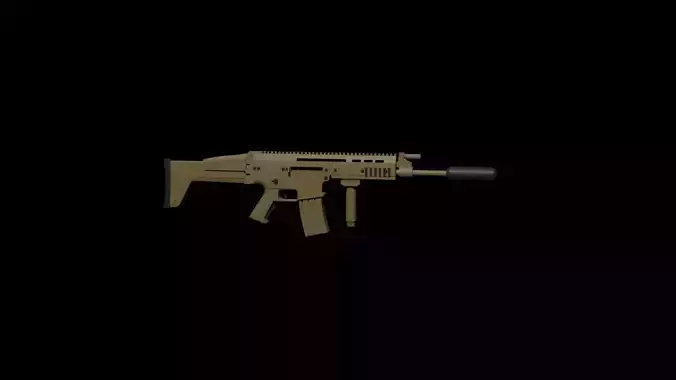 SCAR H tan assault rifle