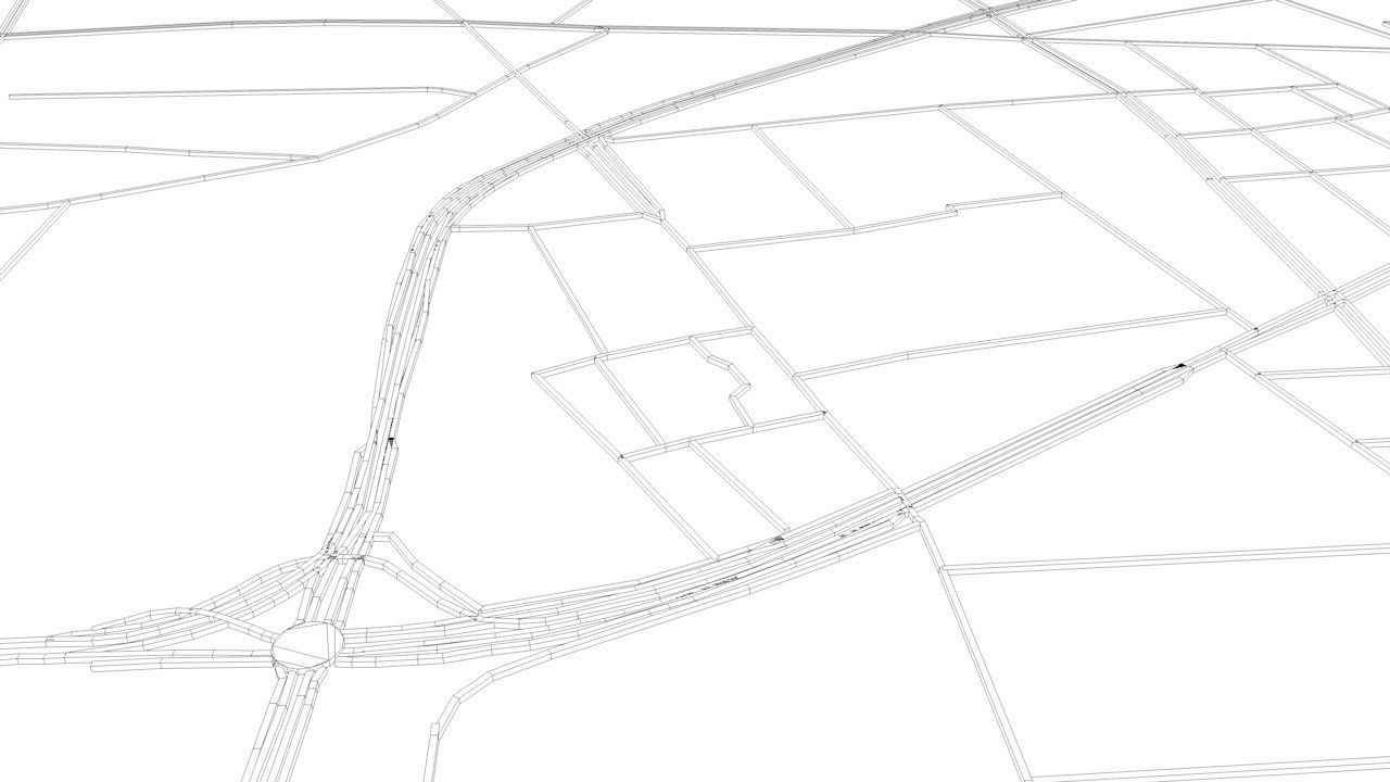 Shenyang Road Network and Streets 3D model_11