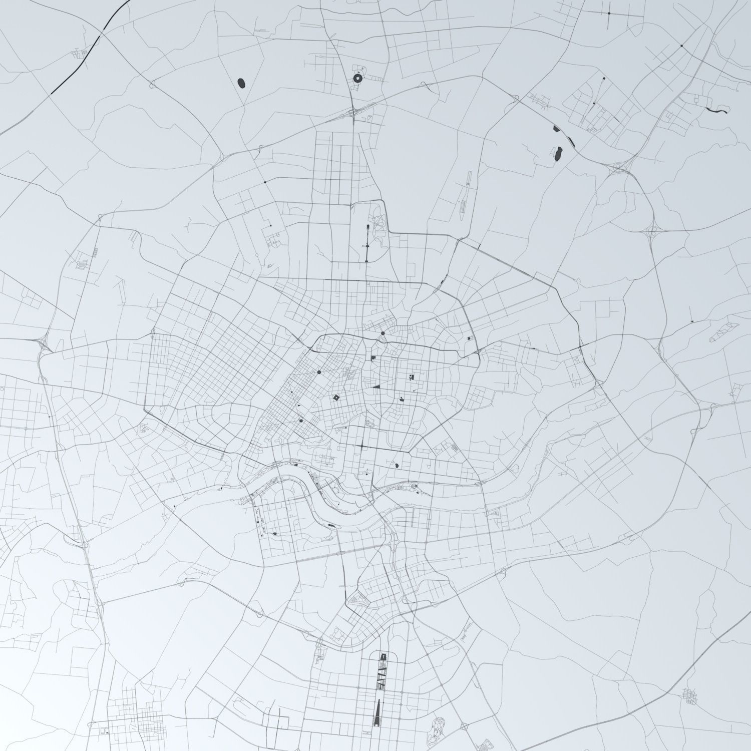 Shenyang Road Network and Streets 3D model_1