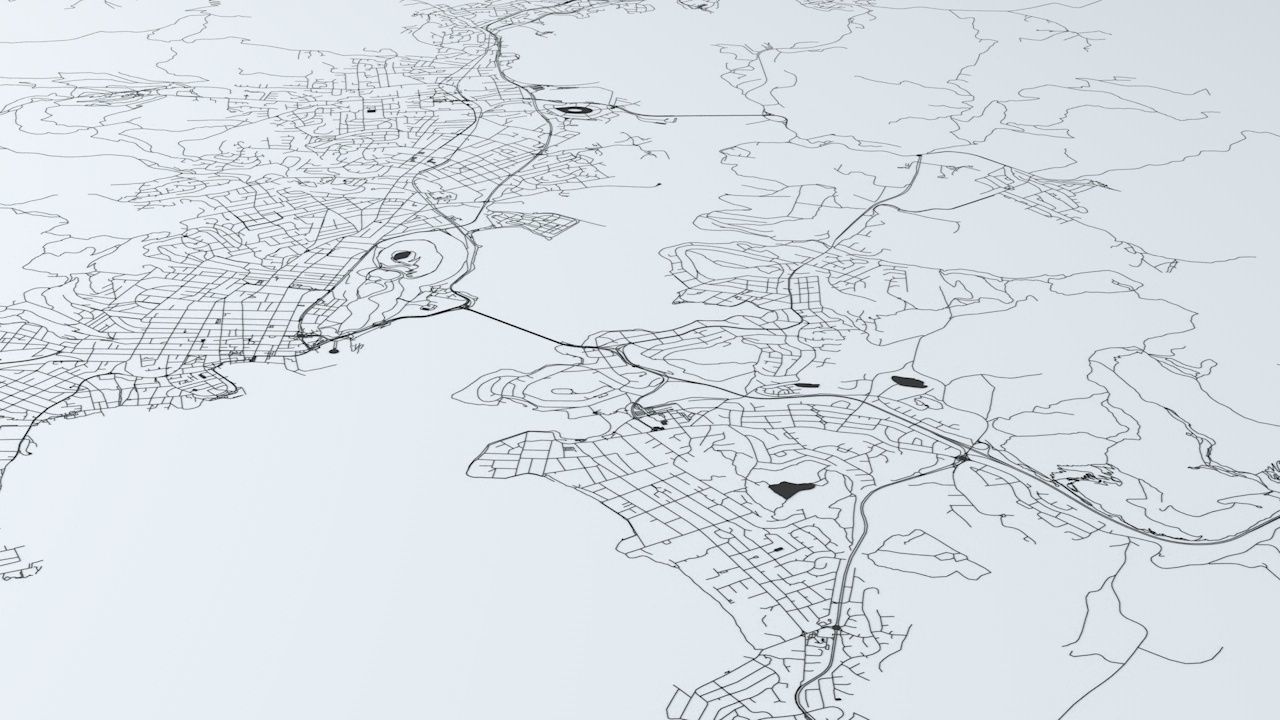 Hobart Road Network and Streets 3D model_2
